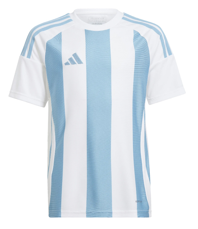 adidas Kinder Trikot Striped 24 Team Light Blue / White / White