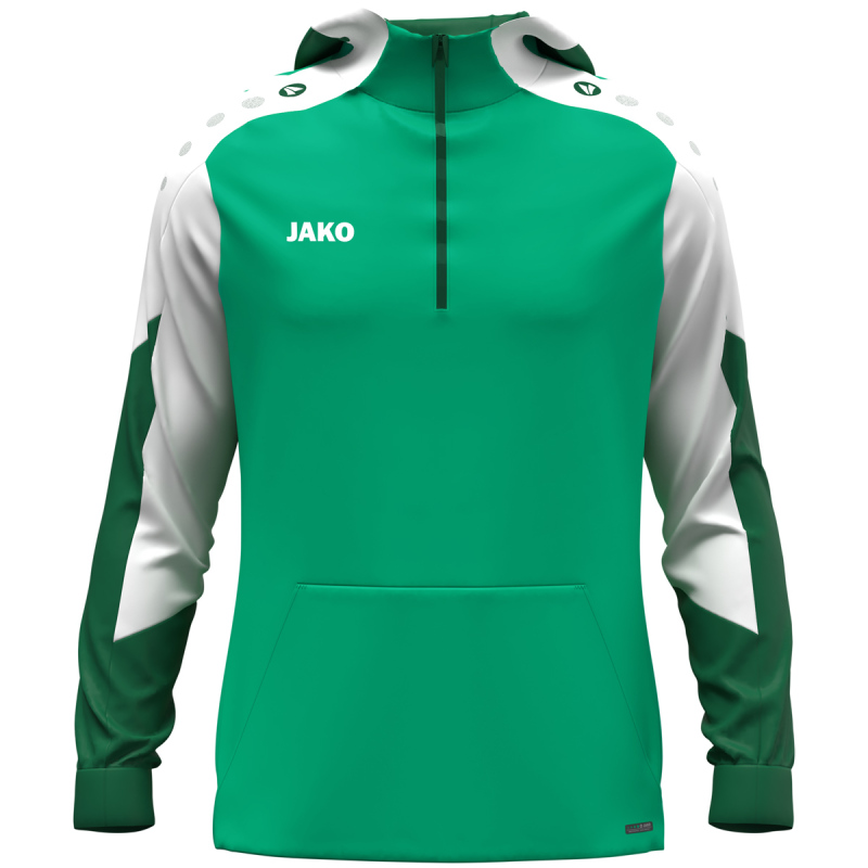 Jako Kinder Zip Hoodie Dynamic grün-weiß-dunkelgrün