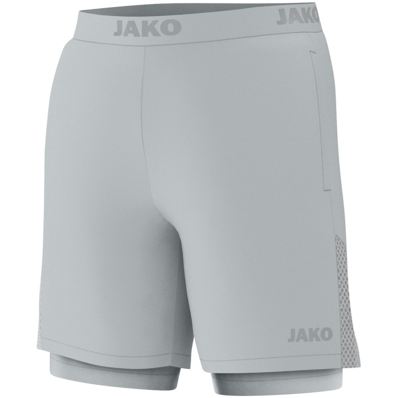 Jako 2-in-1 Short Power hellgrau