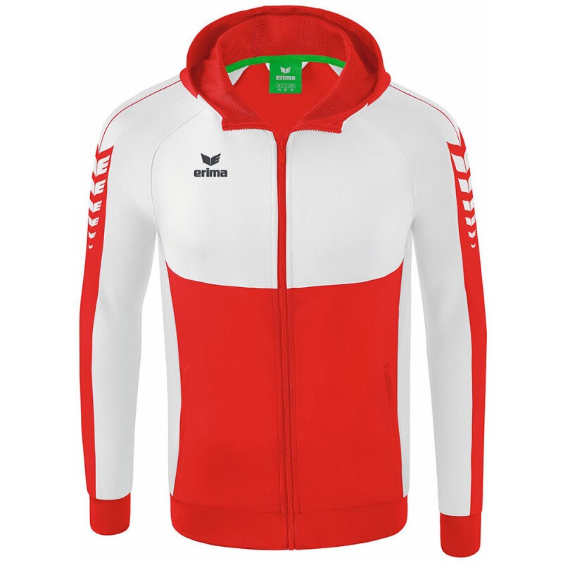 Erima Kinder Trainingsjacke mit Kapuze Six Wings rot-weiß