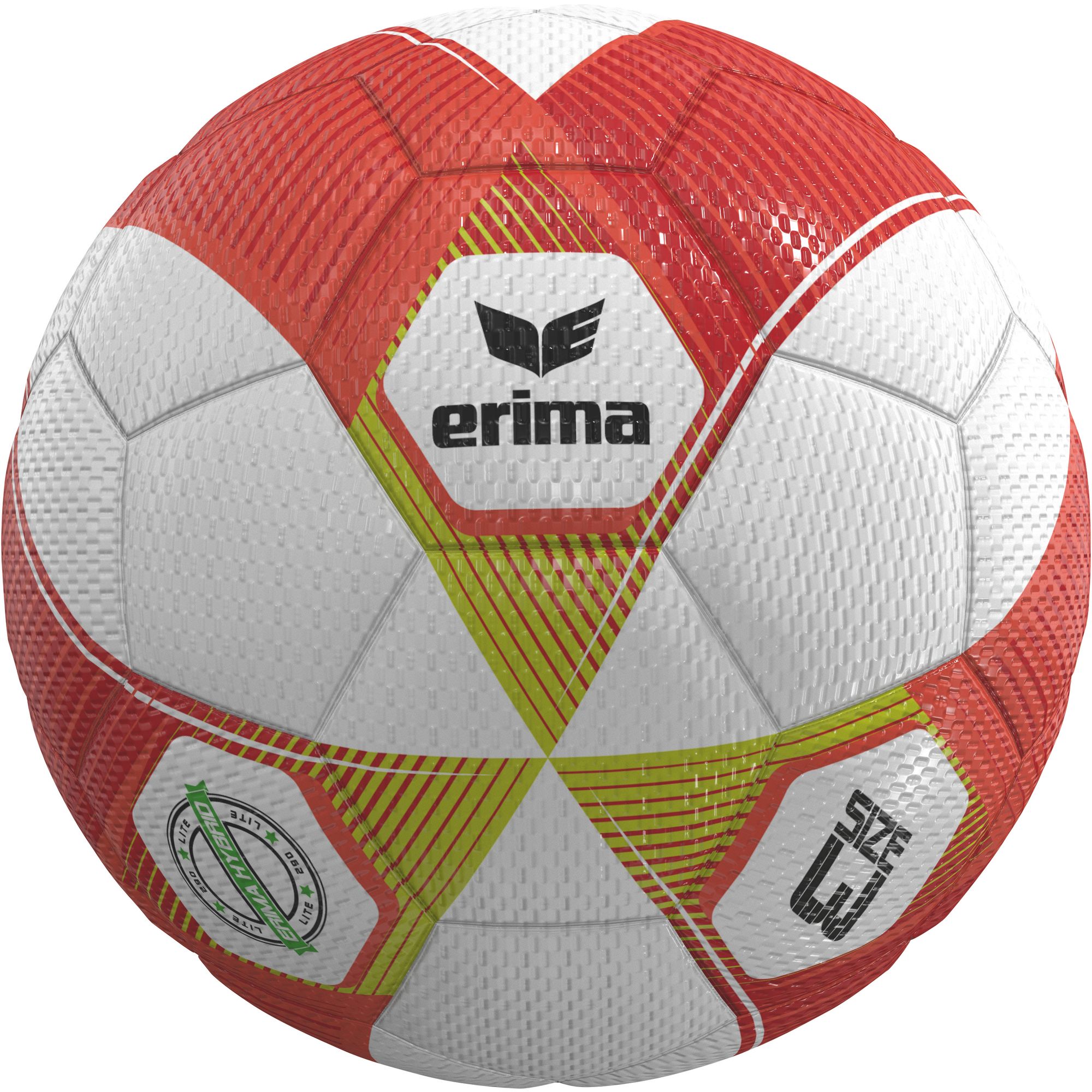 Erima Ballpaket 10x Trainingsball Jugend Hybrid Lite 290 fiery coral/lime | Größe 3
