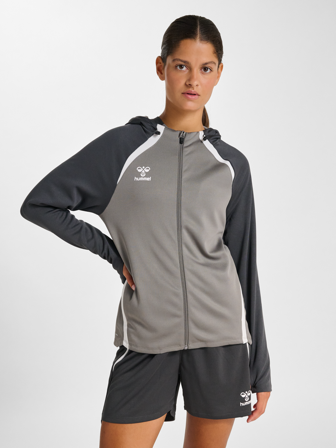 Hummel hmlLEAD 2.0 ZIP HOODIE WOMAN steel gray/asphalt
