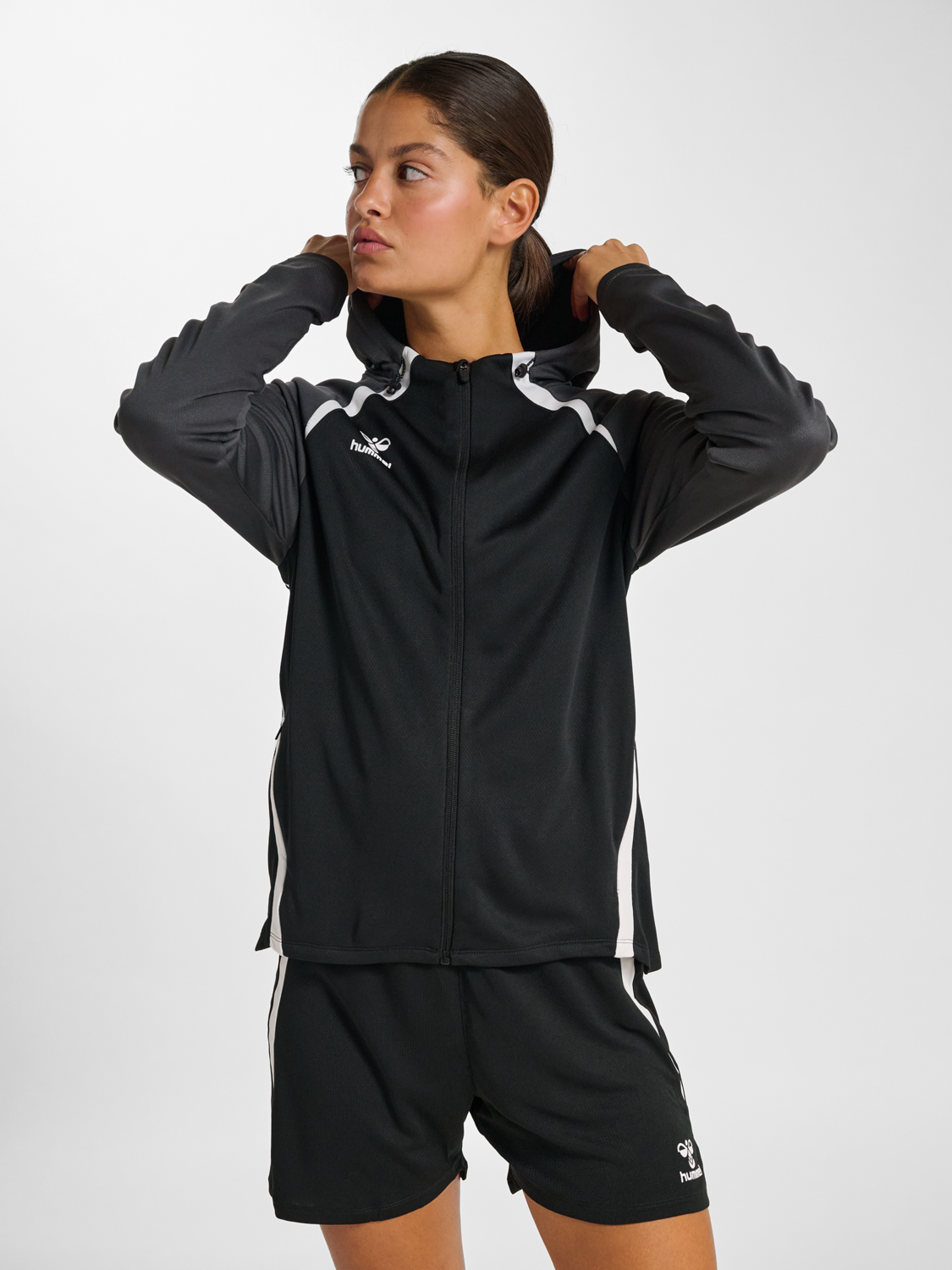 Hummel hmlLEAD 2.0 ZIP HOODIE WOMAN black/asphalt