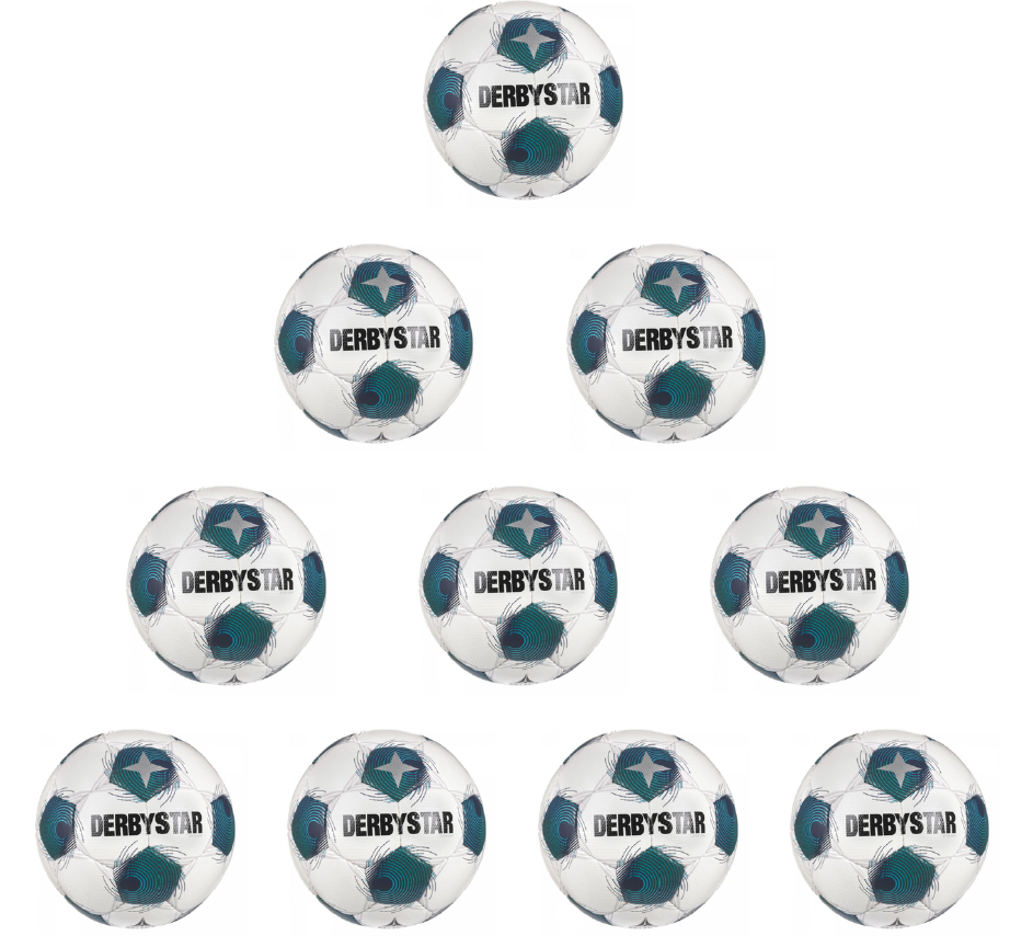 Derbystar Ballpaket 10x Spielball Apus APS v26 weiß/grün | Größe 5