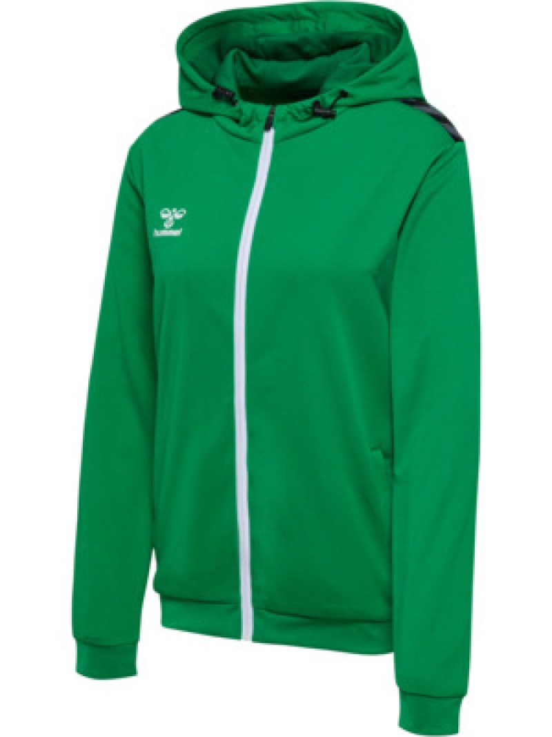 Hummel Hmlauthentic 24 PL Damen Hoodie mit Reißverschluss grün