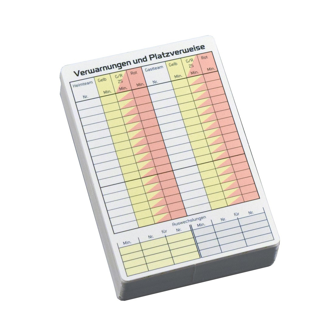 Schiedsrichter Spielnotizkarten