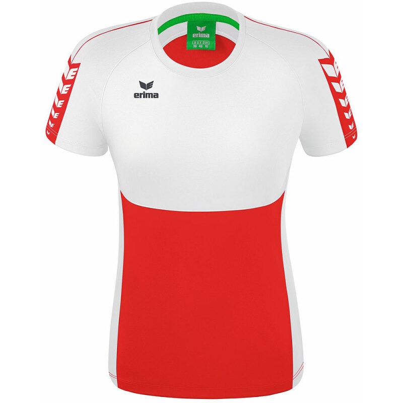 Erima Damen T-Shirt Six Wings rot-weiß