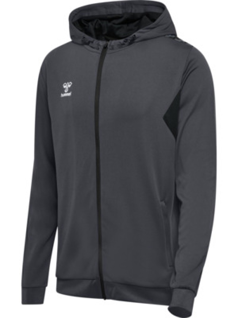 Hummel Hmlauthentic 24 PL Herren Hoodie mit Reißverschluss grau