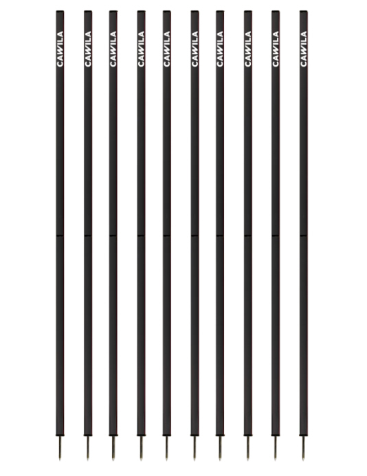 Cawila Academy Slalomstangen 170cm im 10er Set | 33mmx170cm | Schwarz