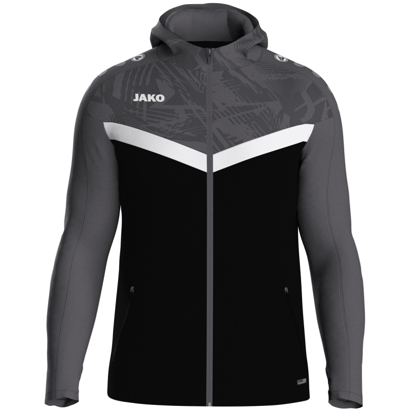 Jako Kinder Kapuzenjacke Iconic  schwarz/anthrazit