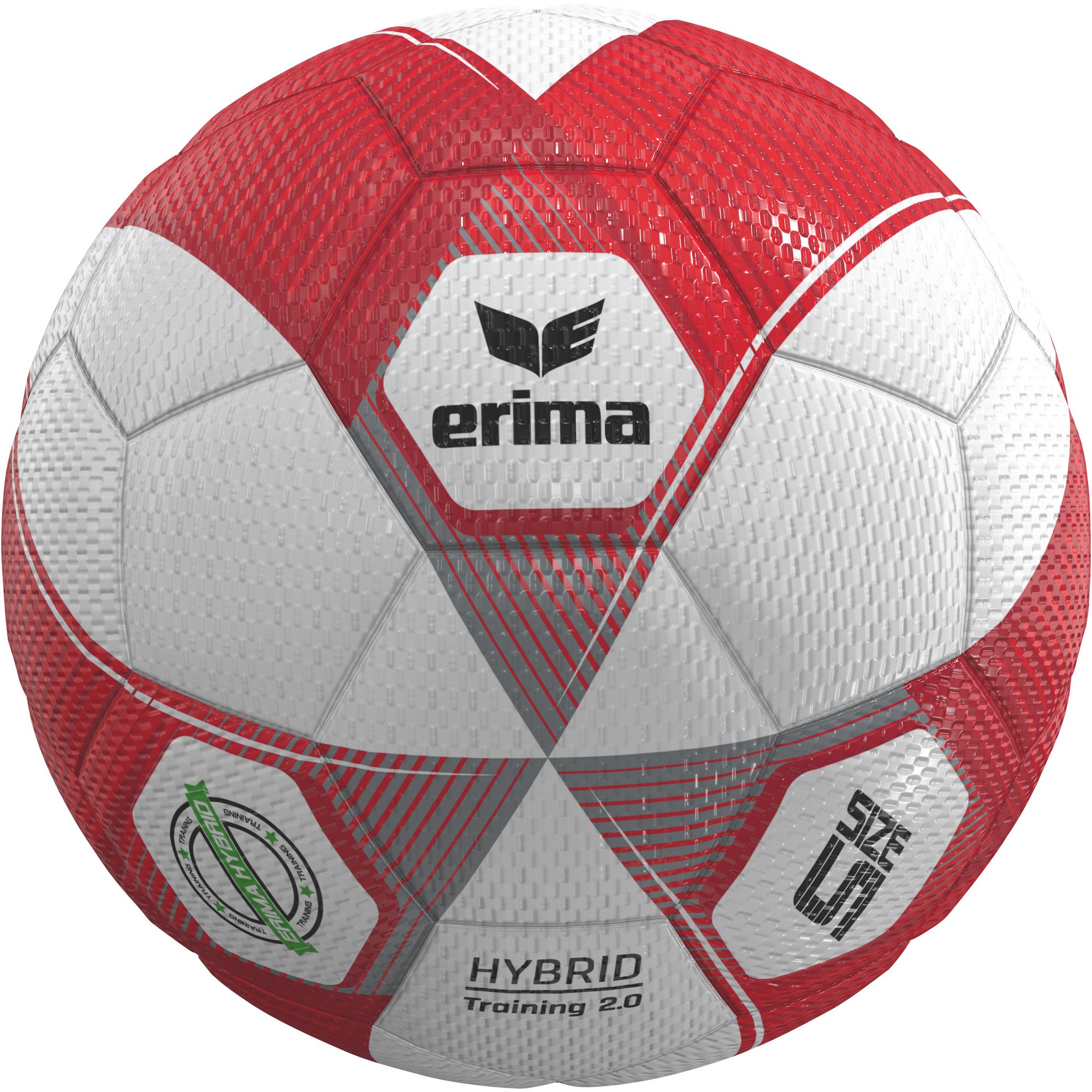 Erima Ballpaket 10x Trainingsball Hybrid Training 2.0 rot/silber | Größe 5