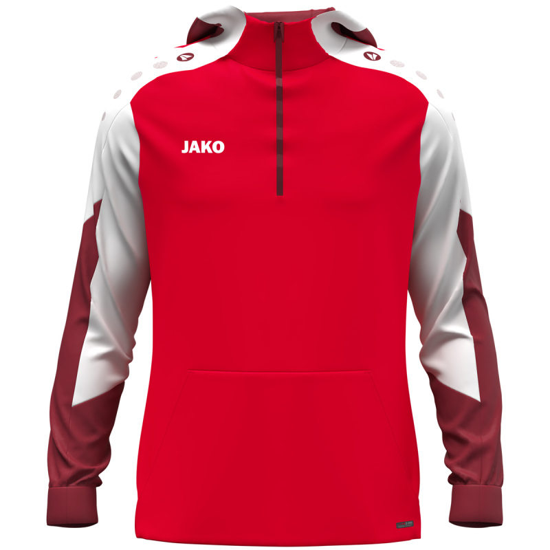 Jako Zip Hoodie Dynamic rot-weiß-dunkelrot