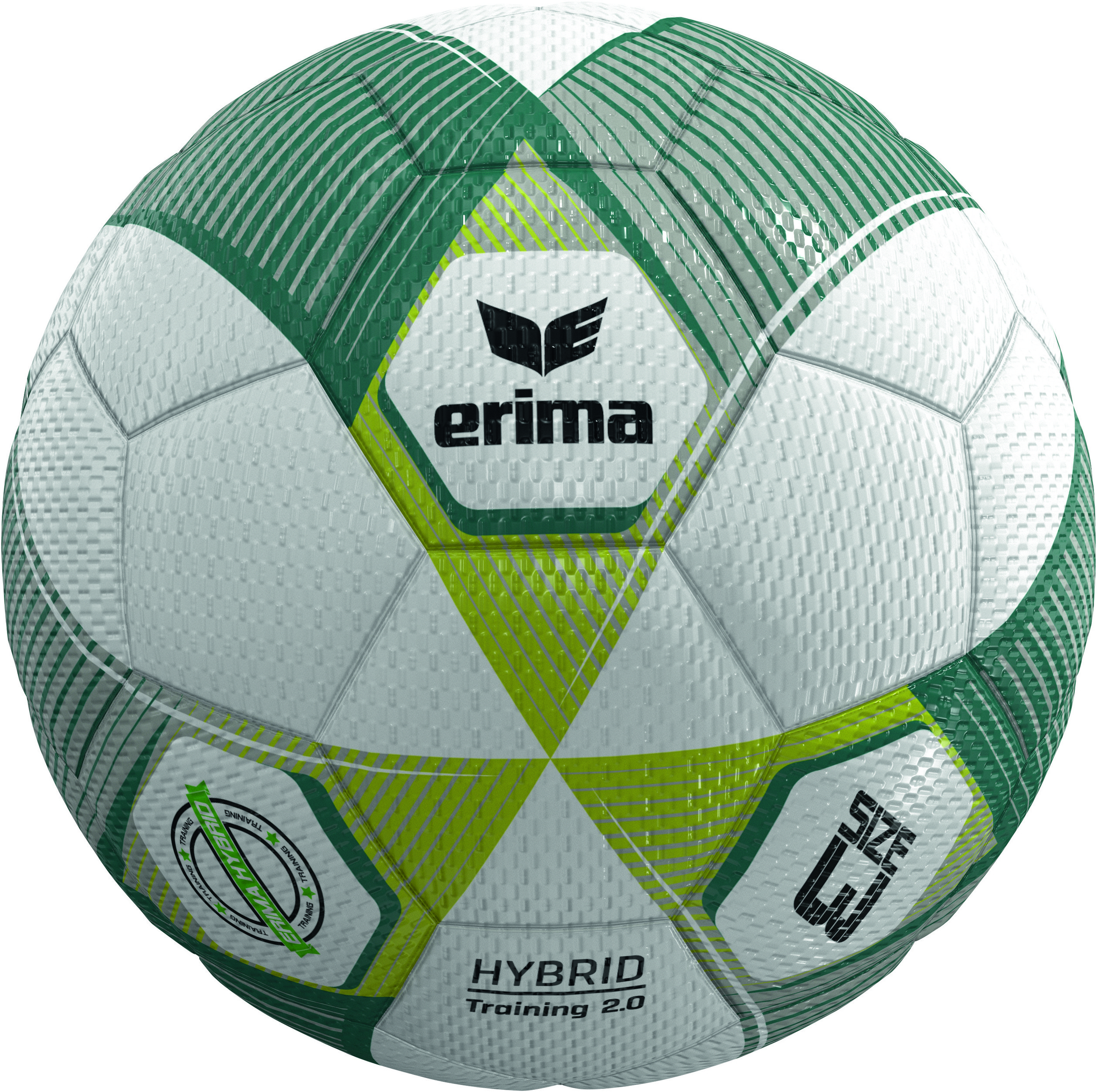 Erima Trainingsball Hybrid 2.0 metallic green/silver/lime | Größe 3