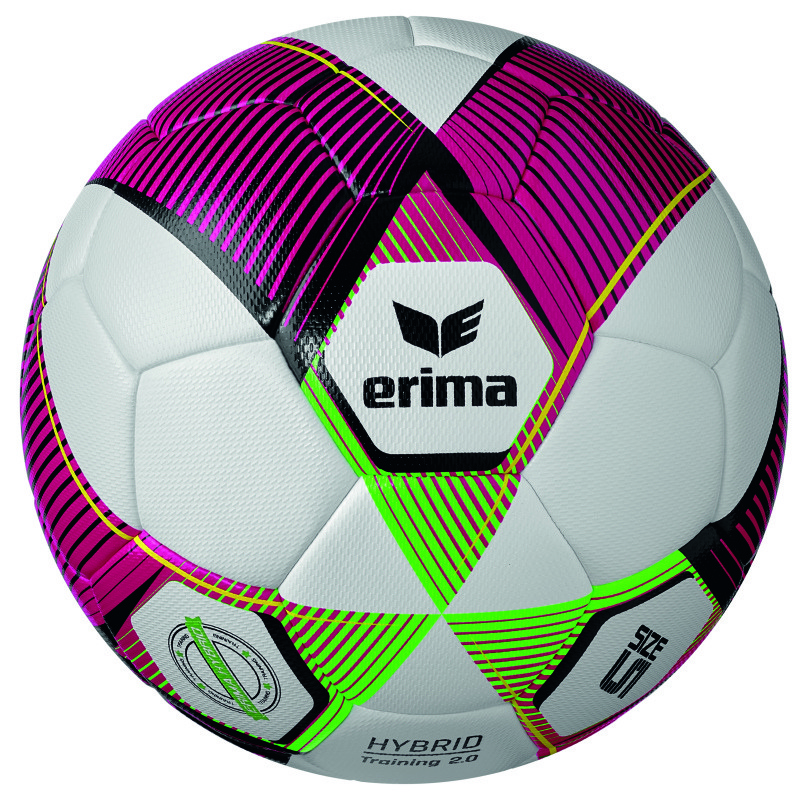 Erima Ballpaket 10x Fußball HYBRID Training 2.0 rot green gecko inkl. Ballsack | Größe 5