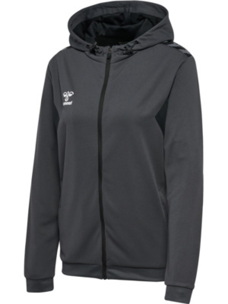 Hummel Hmlauthentic 24 PL Damen Hoodie mit Reißverschluss grau