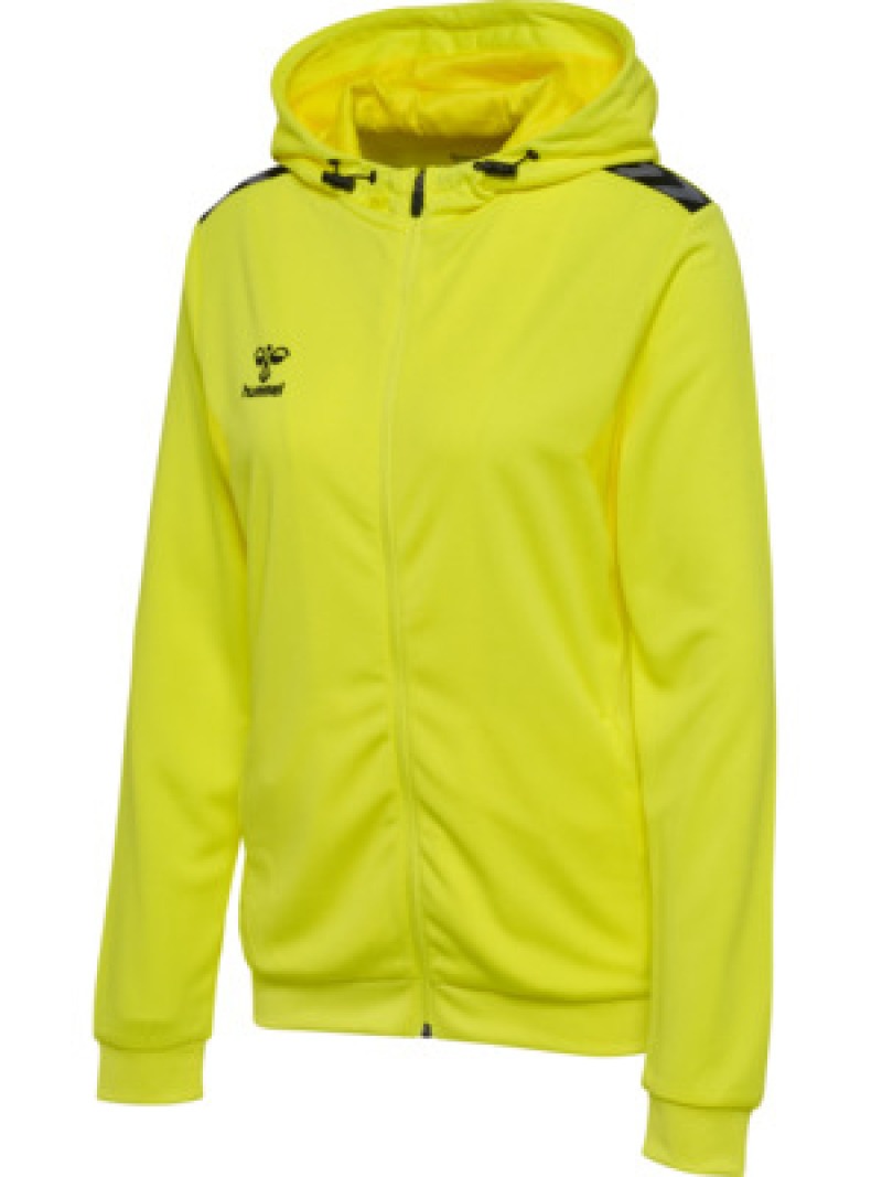 Hummel Hmlauthentic 24 PL Damen Hoodie mit Reißverschluss gelb