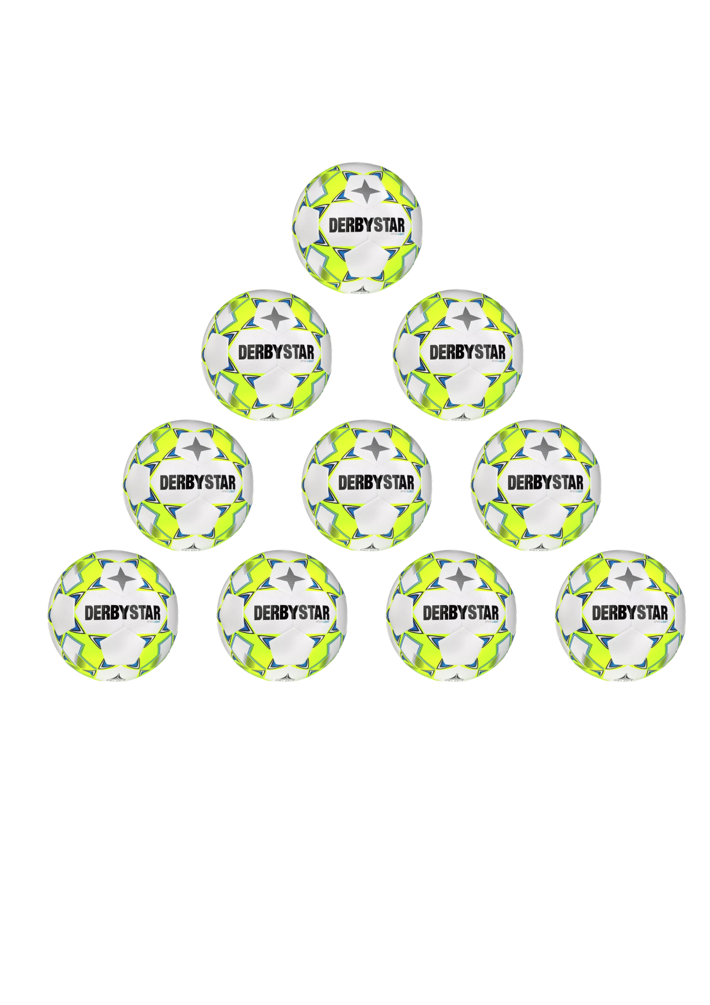 Ballpaket 10 x Derbystar Apus Light v24 weiss inkl. Ballsack | Größe 5